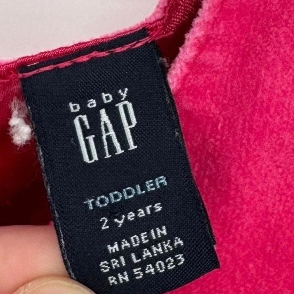 VTG Baby Gap Hot Pink Sleeveless Faux Suede Pleated Dress‎ Size 2T